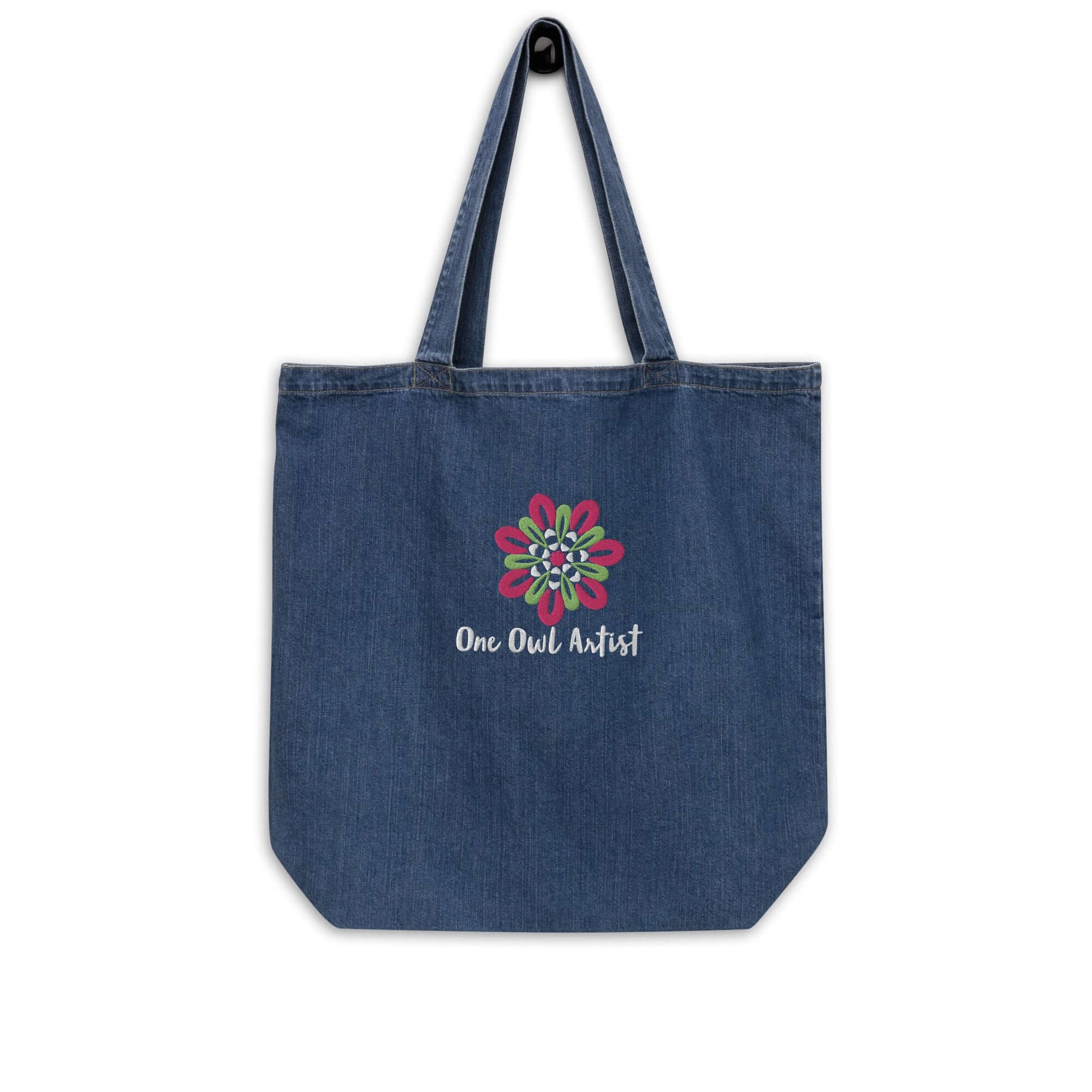 denim tote bag embroidered