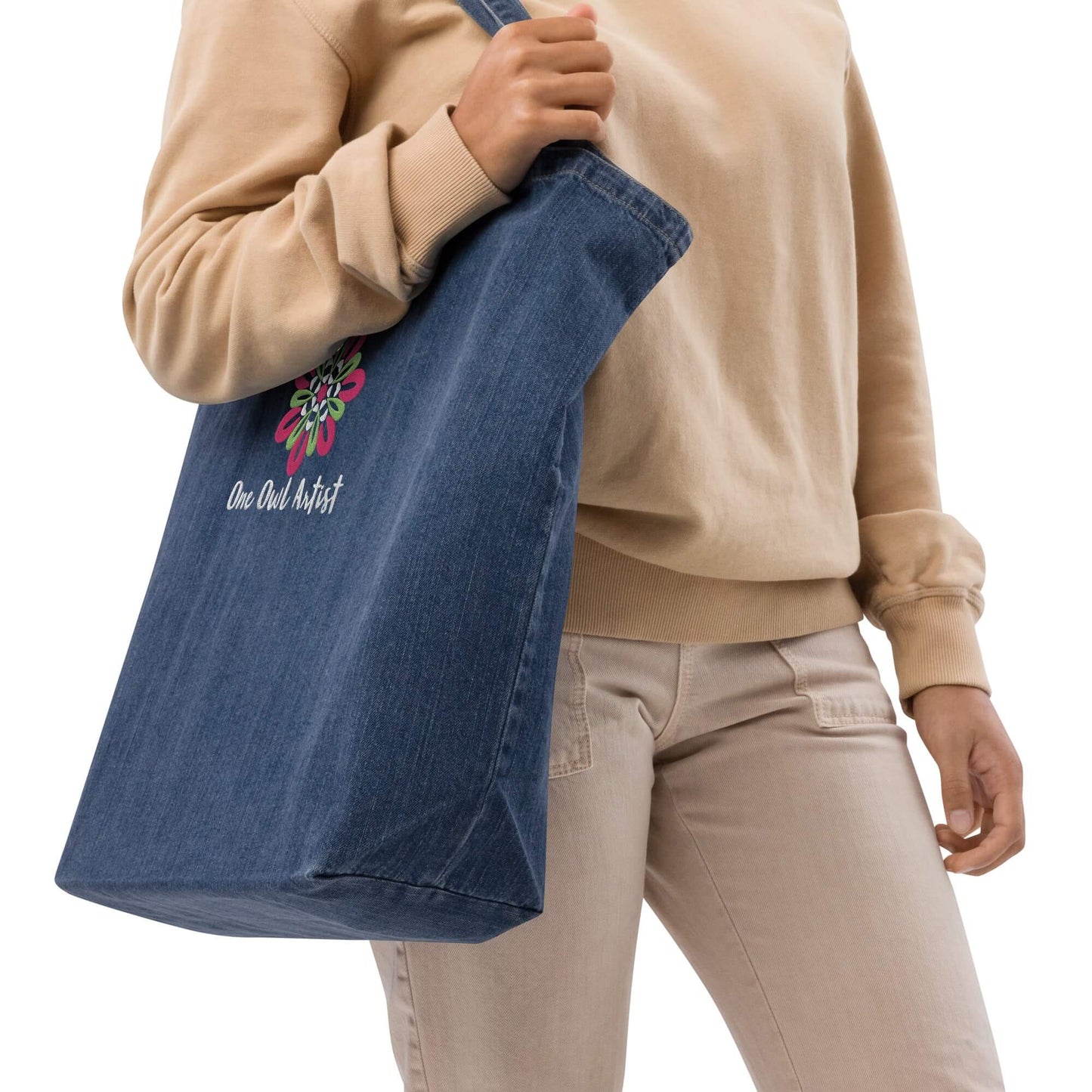 denim tote blue