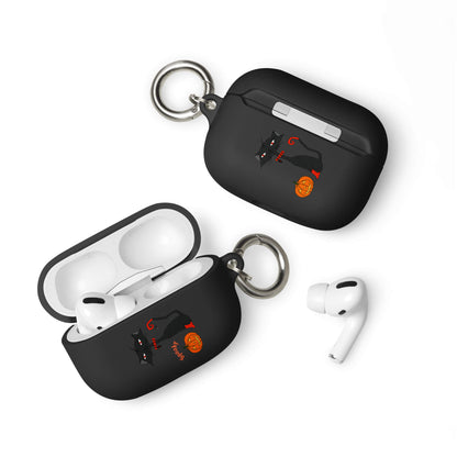 Black Halloween Cat Rubber Case for AirPods Pro