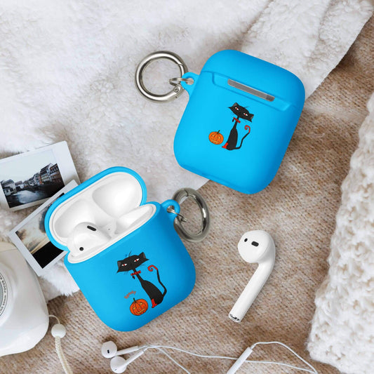 one owl artist halloween cat rubber case for airpods