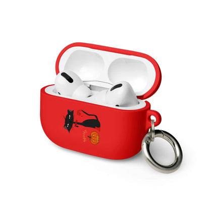 Halloween Cat Red Rubber Case for AirPods pro