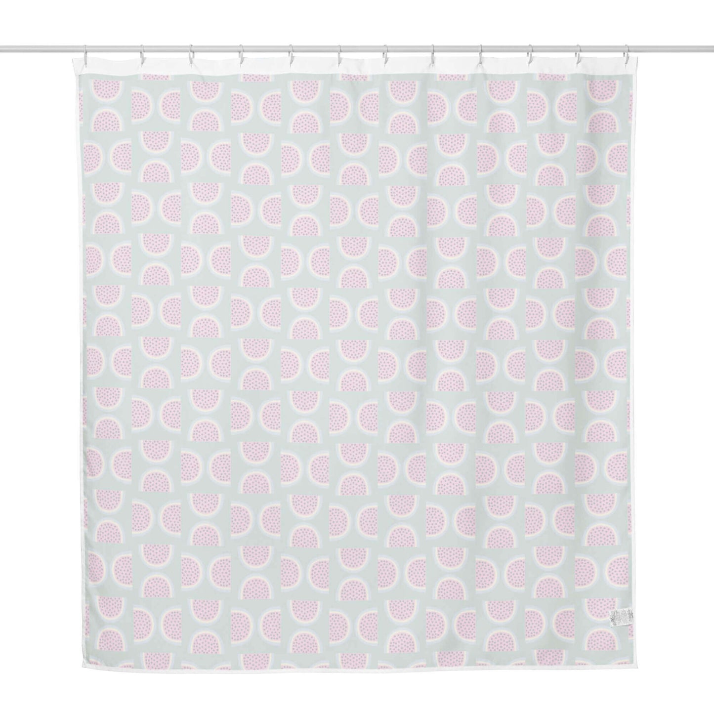 Pine green shower curtain white back