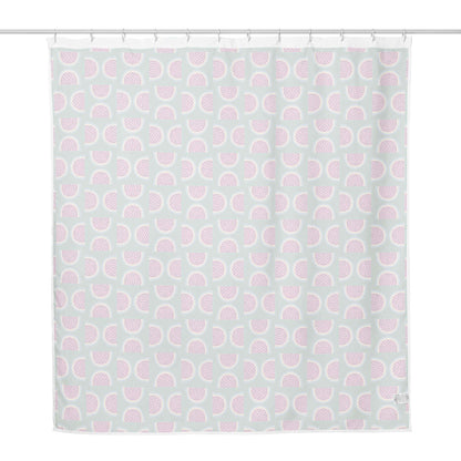 Pine green shower curtain white back