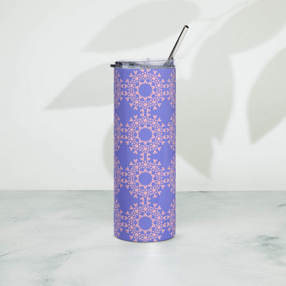 Simple Modern Tumbler with Straw and Violet Colored