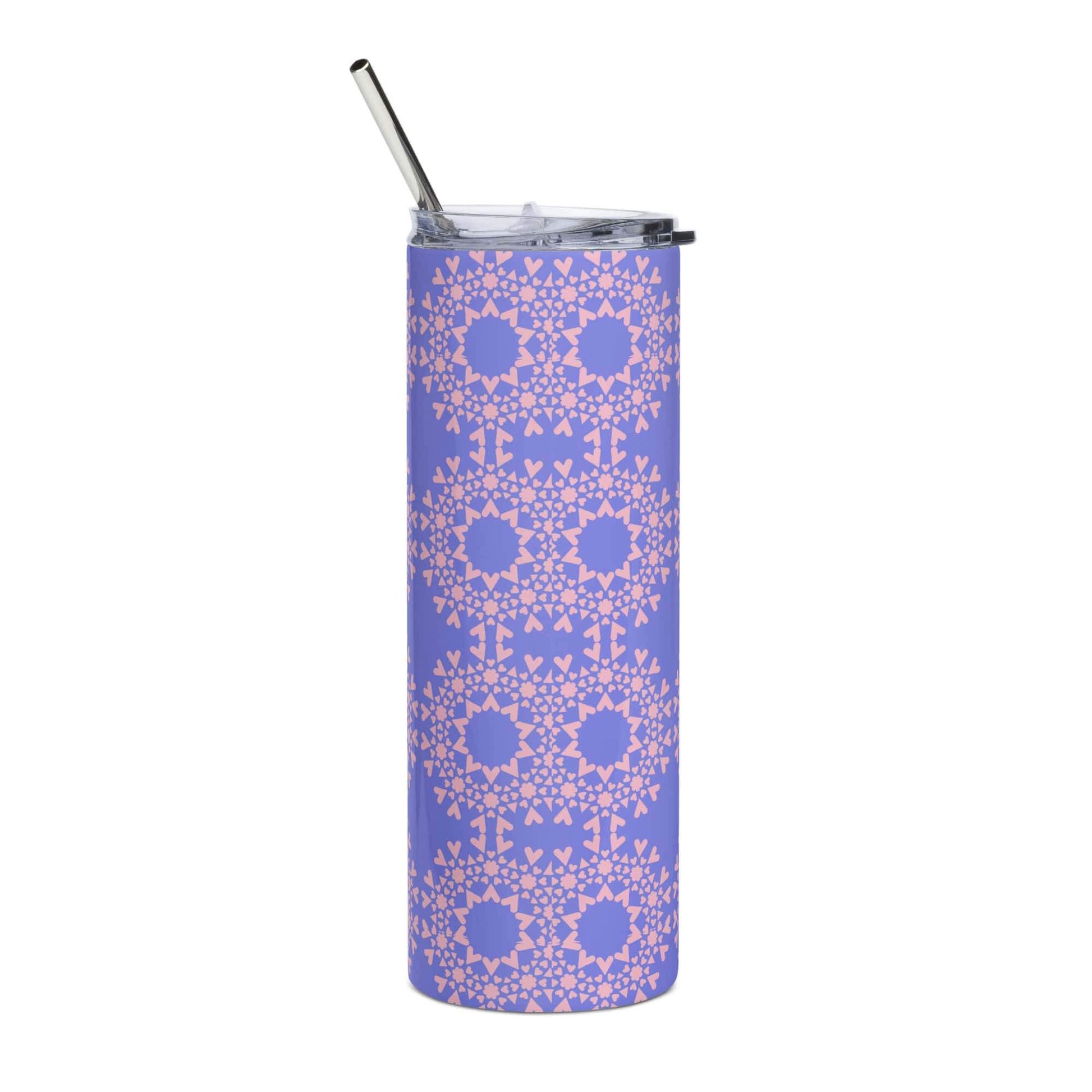 Blue Steel Tumbler with a Reusable Straw