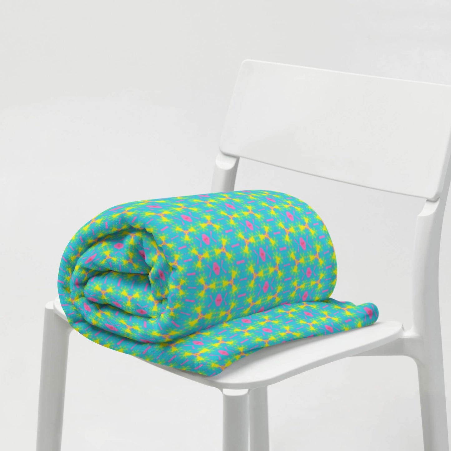 one owl artist aqua throw blanket on a chair