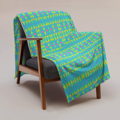 One Owl Artist Aqua Blanket on a Chair