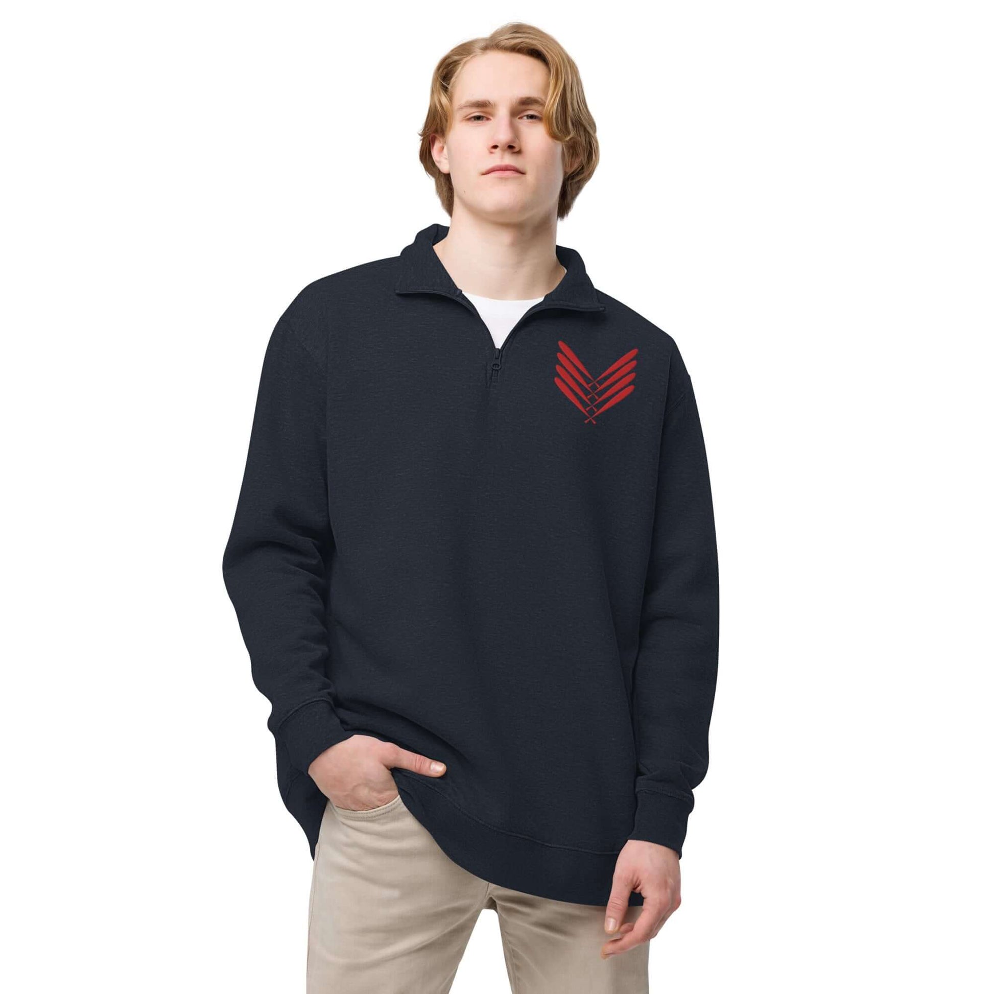 Quarter zip fleece pullover navy