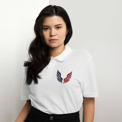 women's white polo shirt