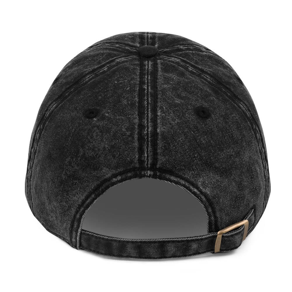 men's black cotton twill cap back