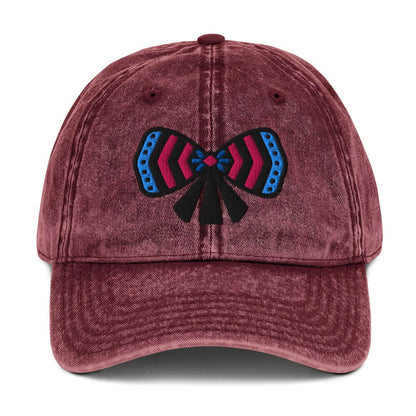 embroidered maroon cotton twill cap