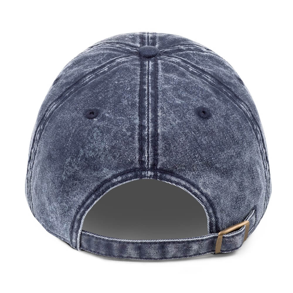 navy blue vintage cotton twill hat back