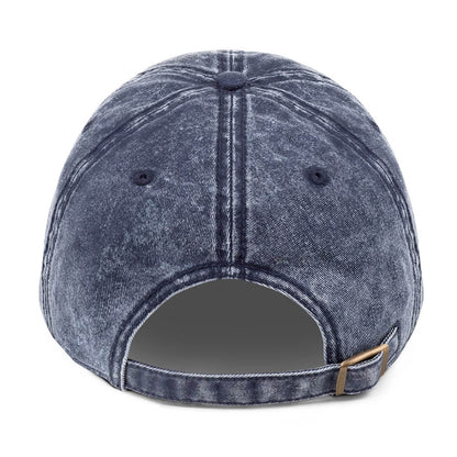 navy blue vintage cotton twill hat back