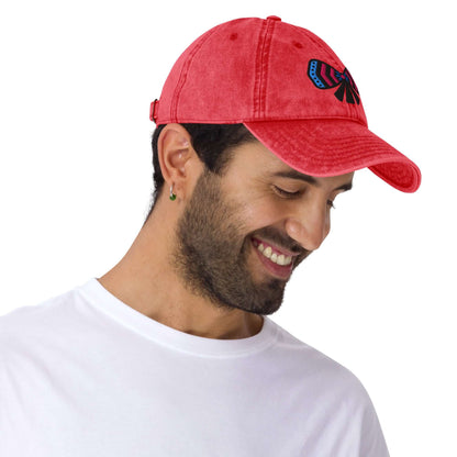 men's red cotton twill cap