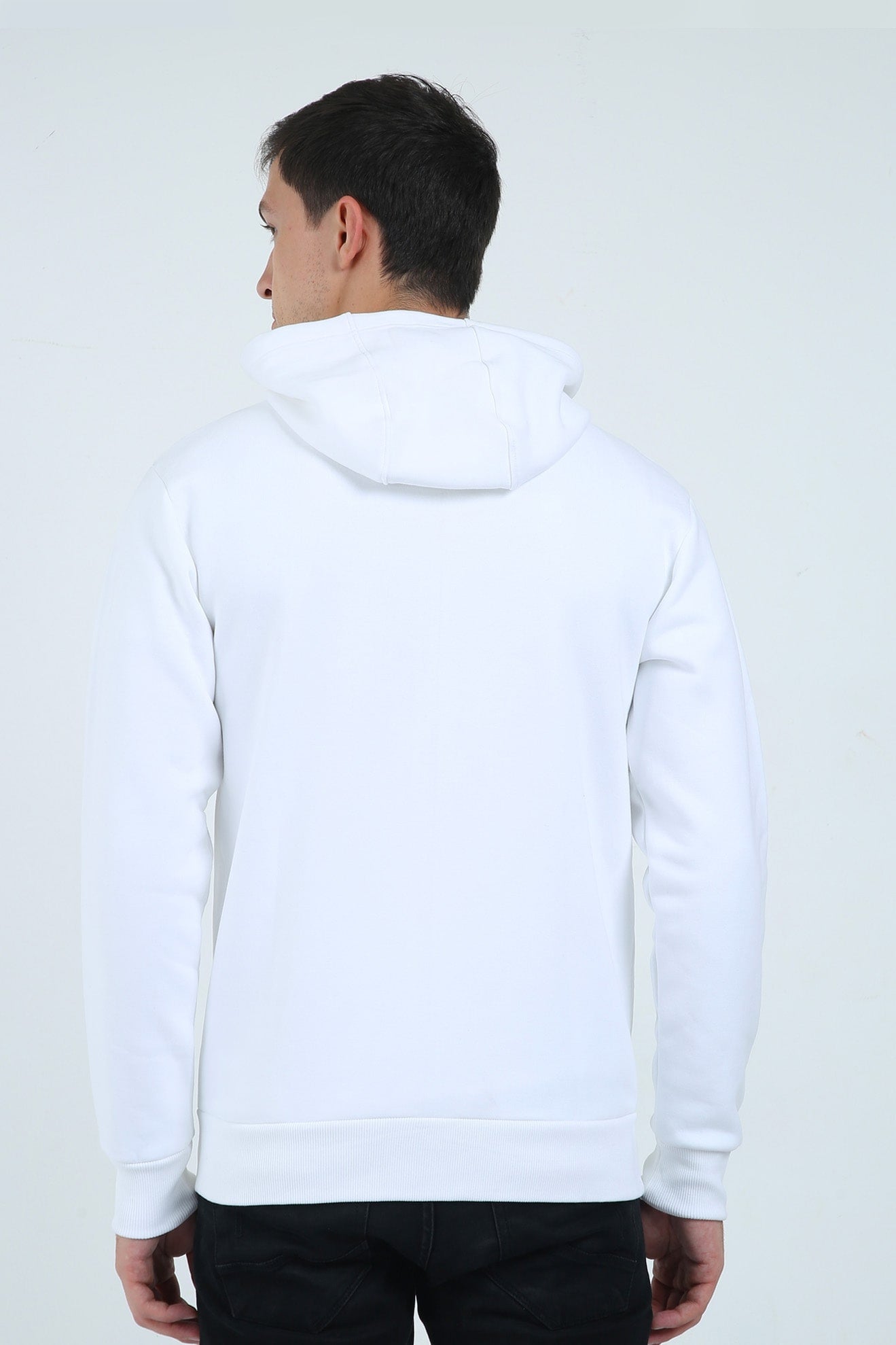 fleece zip up hoodie white back