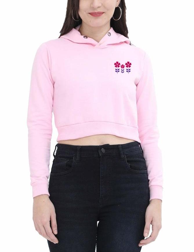 cropped hoodie light pink