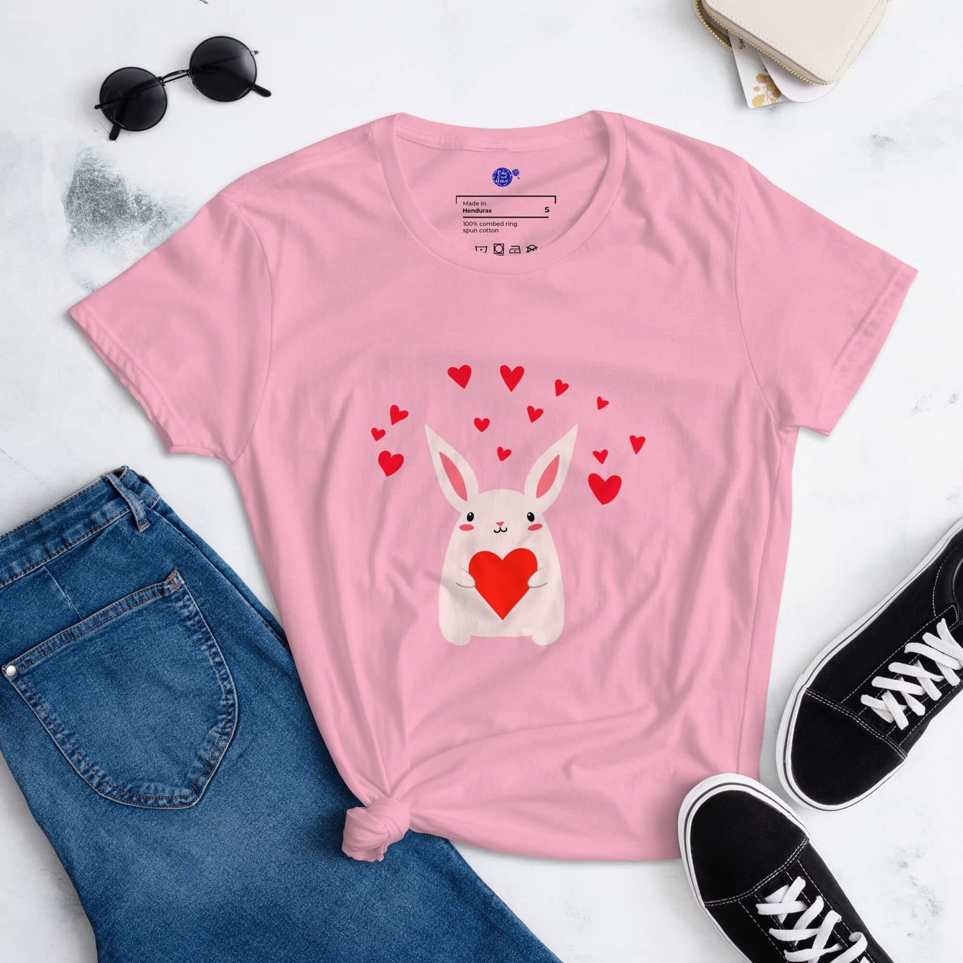 Graphic pink tee shirt women