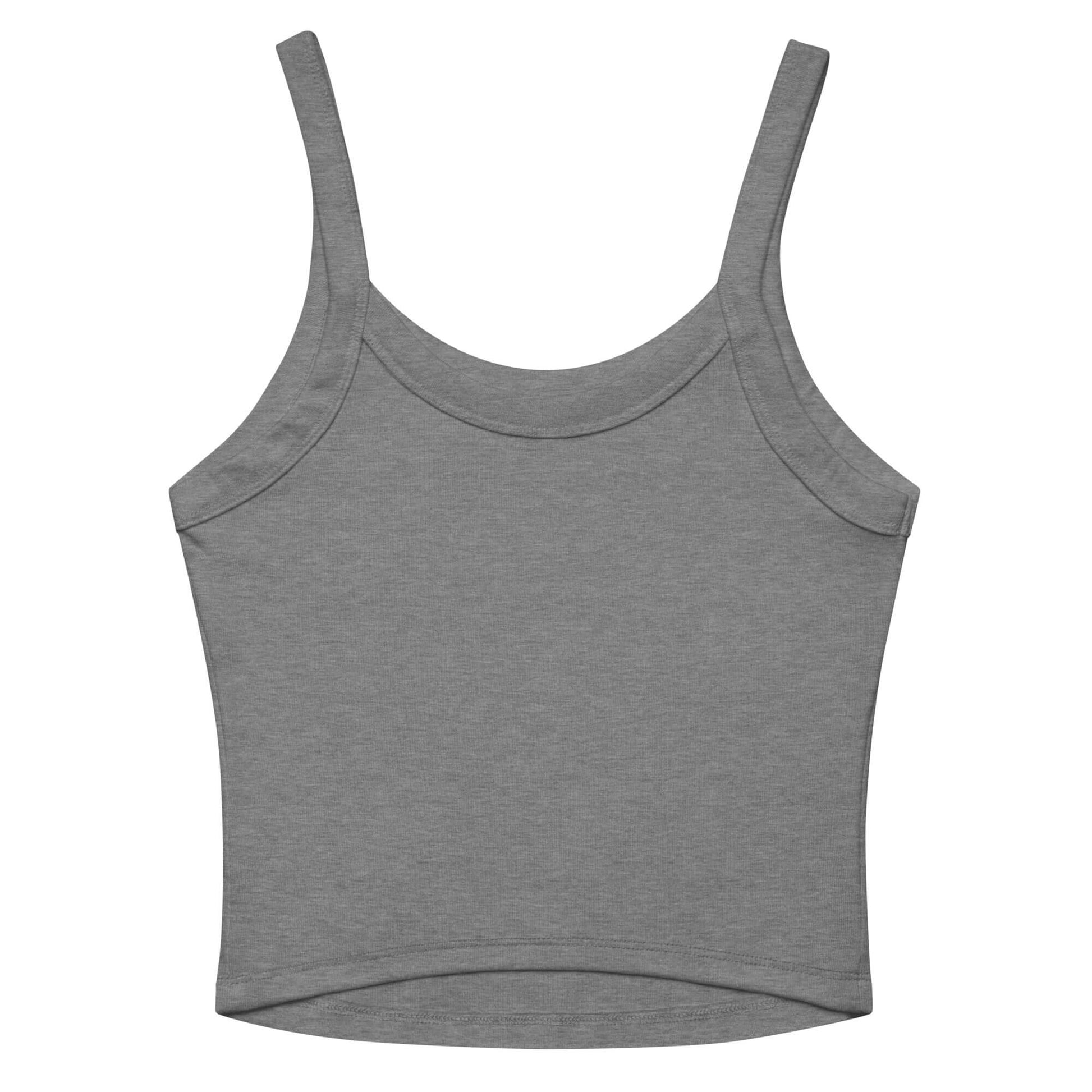 women's micro rib tank top grey back