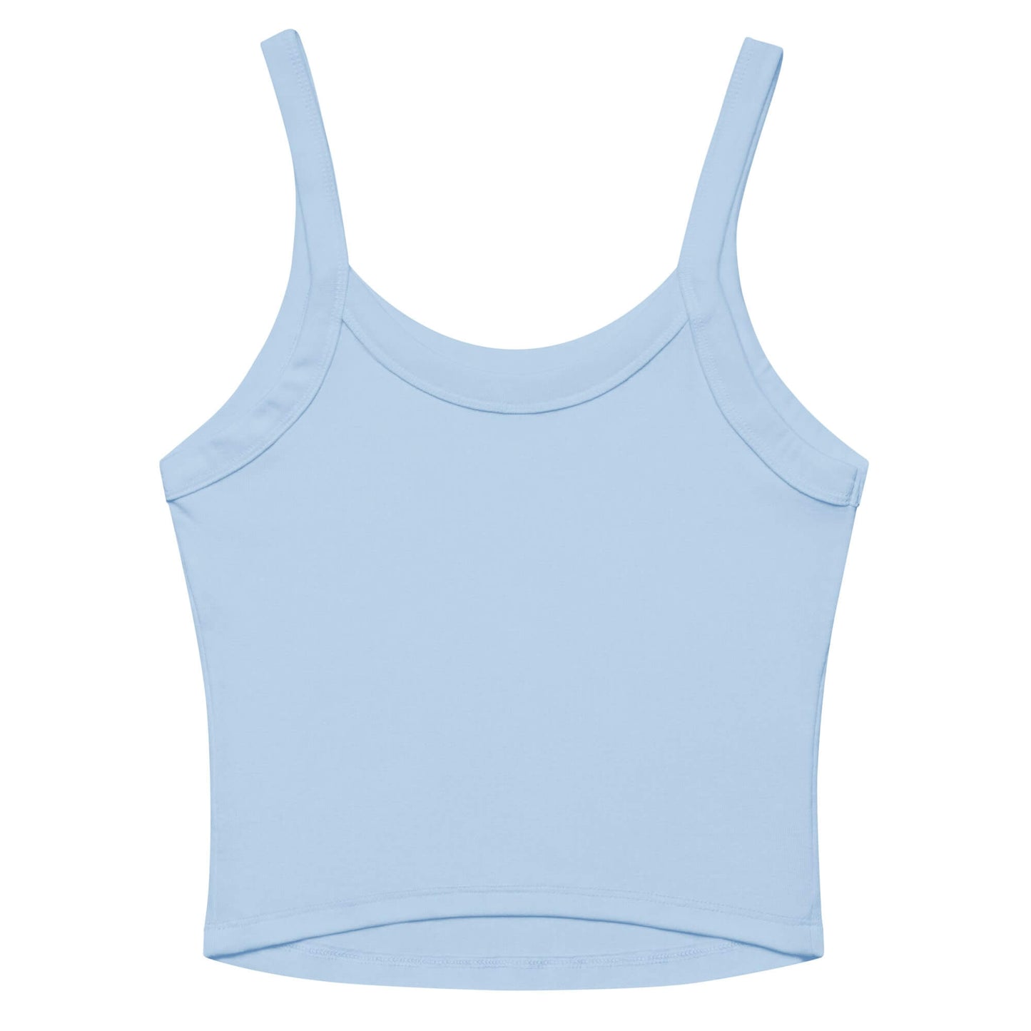 women's micro rib tank top light blue back