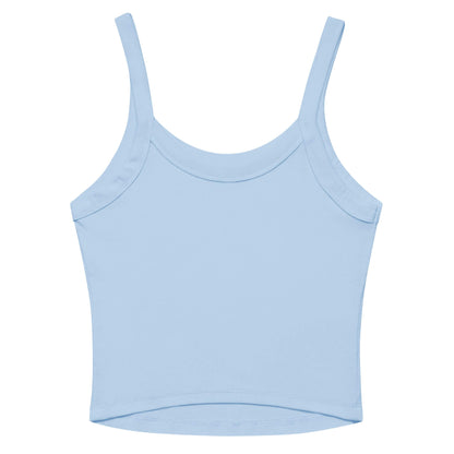 women's micro rib tank top light blue back