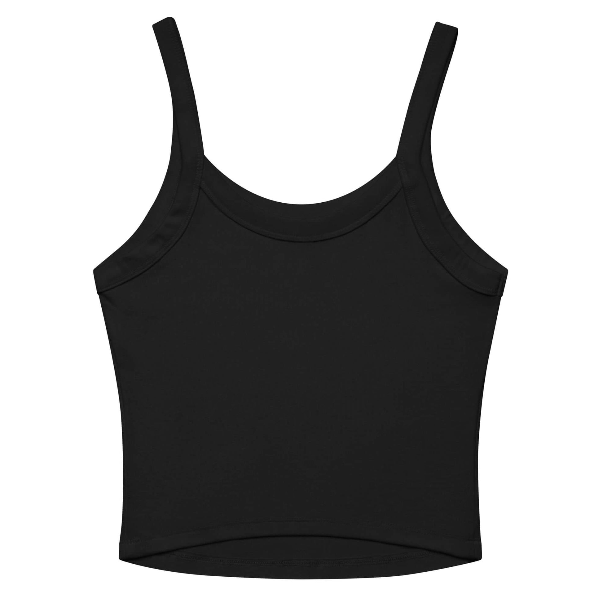 black micro rib tank top back