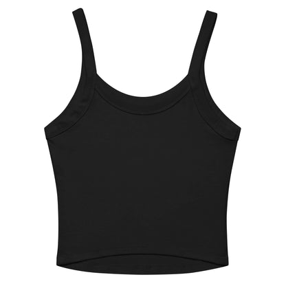 black micro rib tank top back