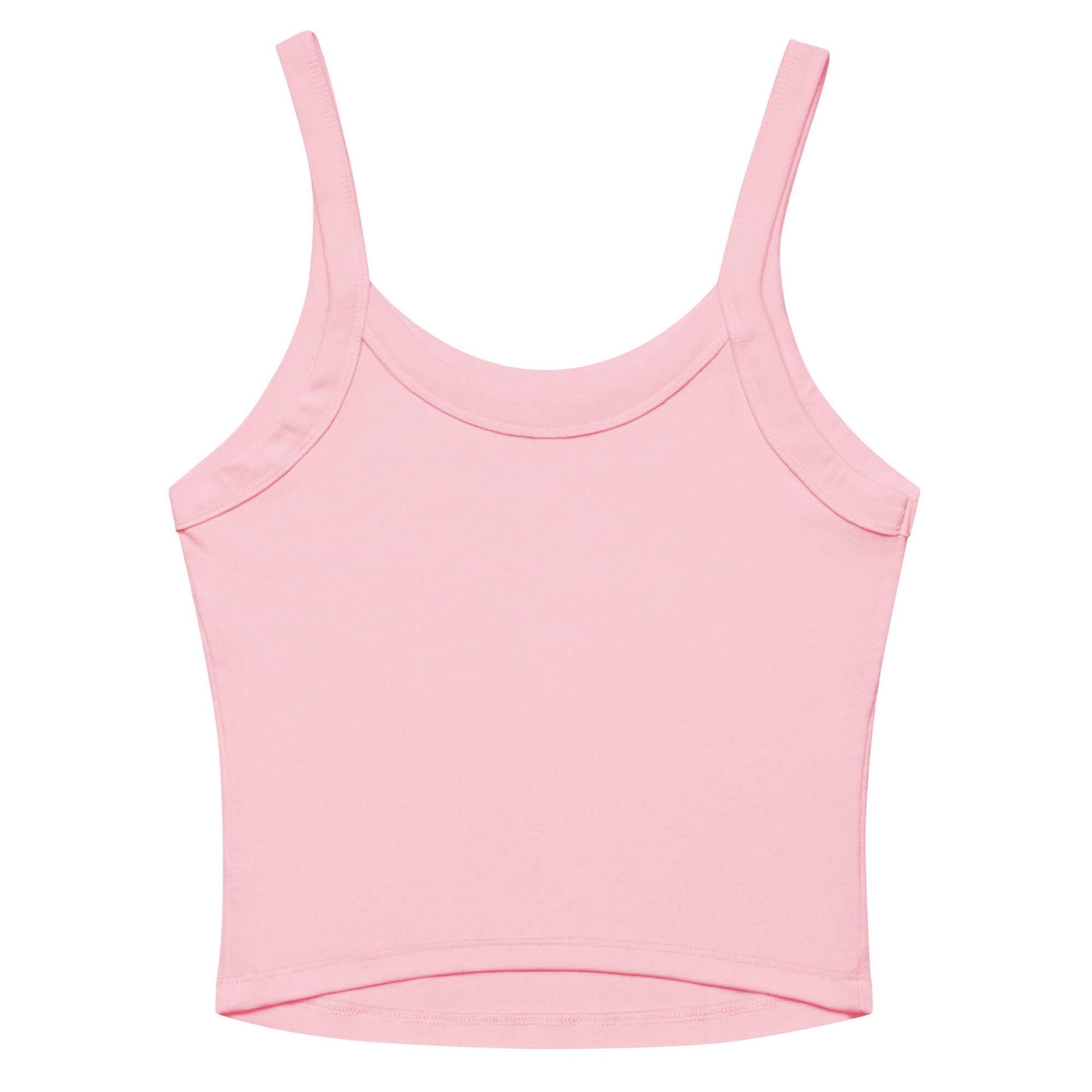 women's short micro rib tank top light pink