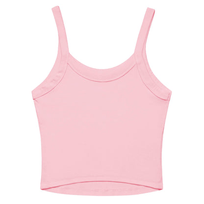 women's short micro rib tank top light pink