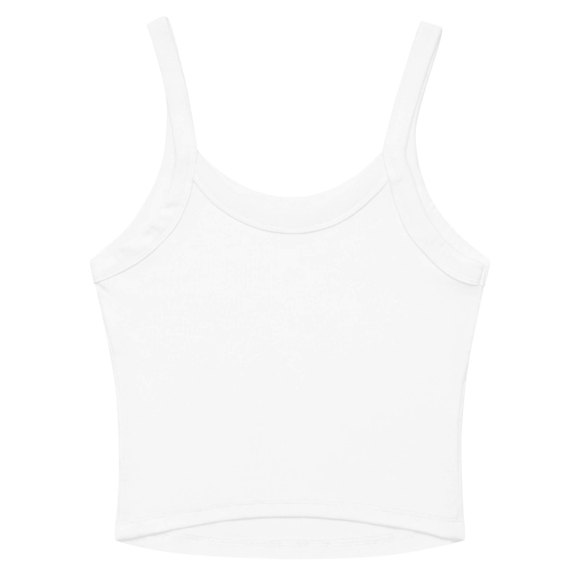 women's micro rib tank top white back