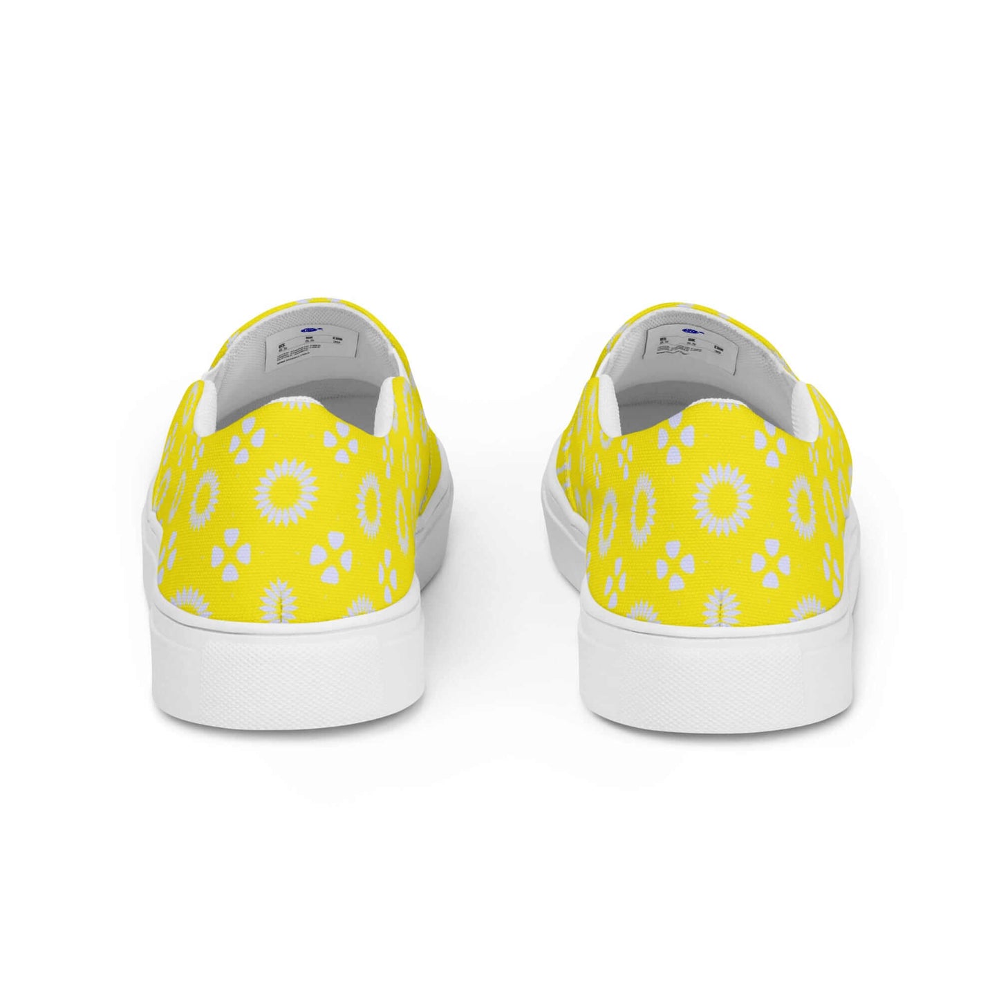 Yellow floral slip on canvas shoes