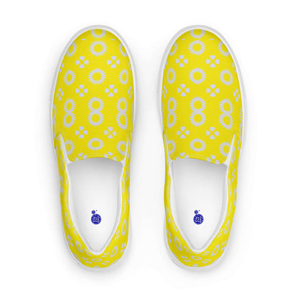 oneowlartist-women-s-yellow-floral-slip-on-canvas-shoes