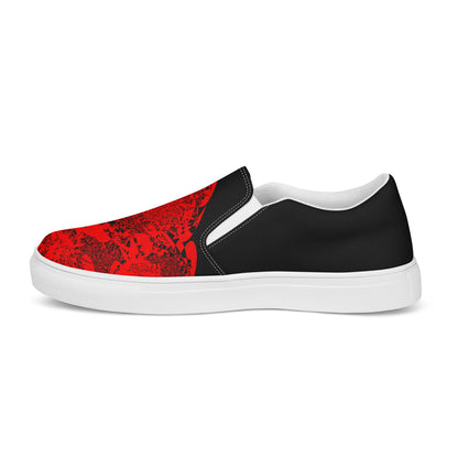 Black Red Canvas Shoes