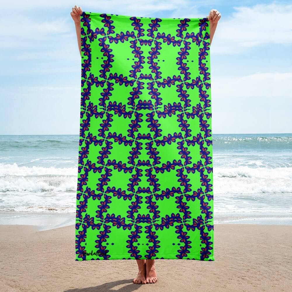 green-beach-towels